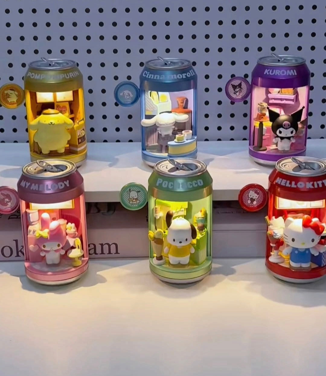 Pre - Order Sanrio Soda Can Tin Mini Rooms Light Blind Box