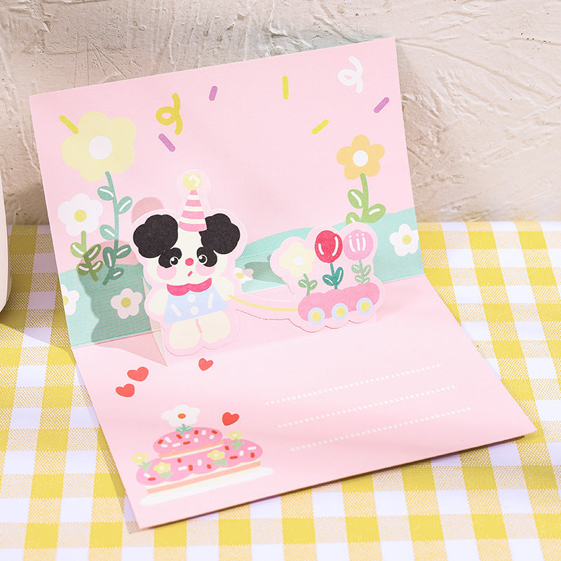 Kawaii 3D Pop-Up Wishes Greeting Card