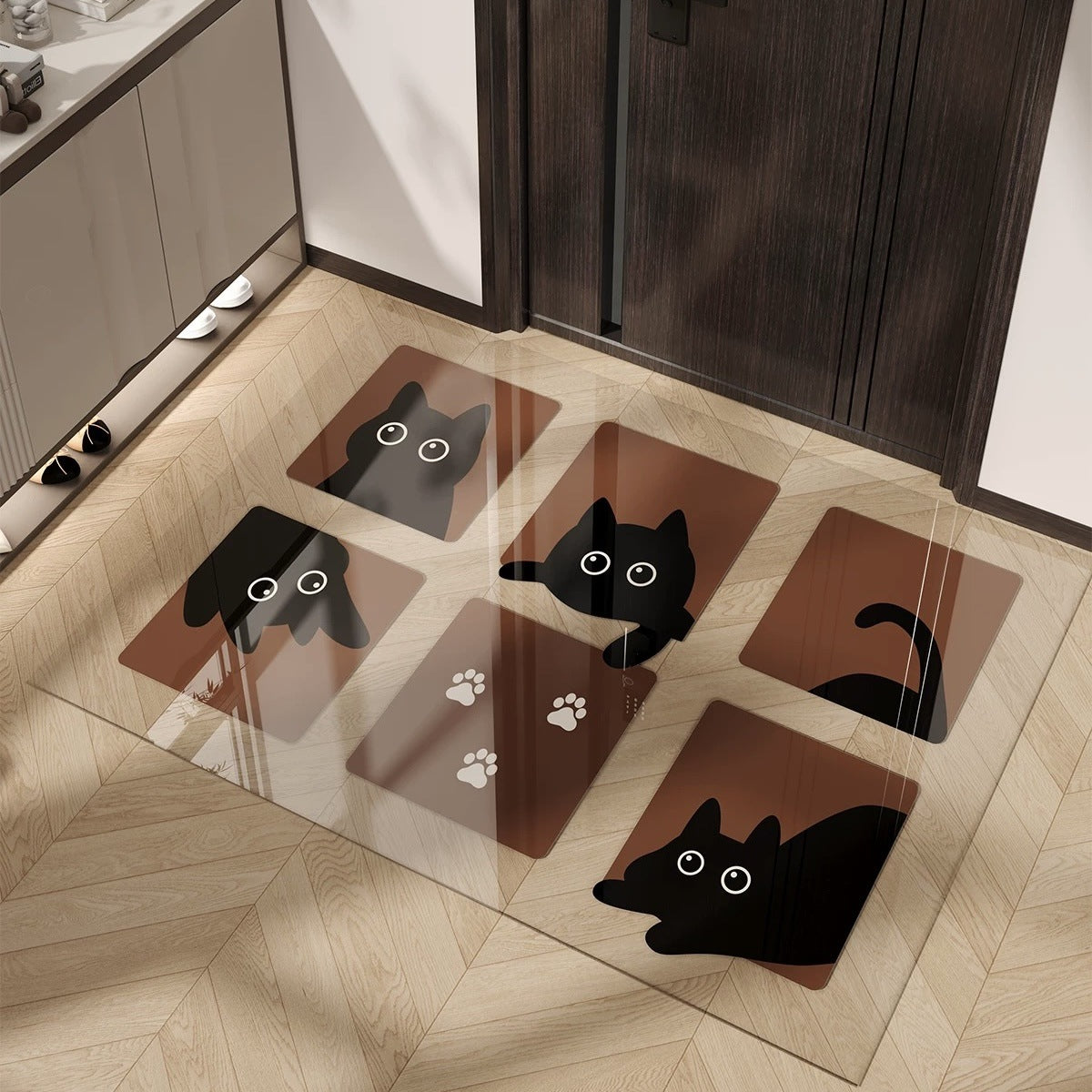 Peek-A-Boo Kitty Floor Mat Set 🐾🐈