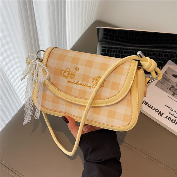 Coquette Checkered Mini Shoulder Bag 🎀👜✨