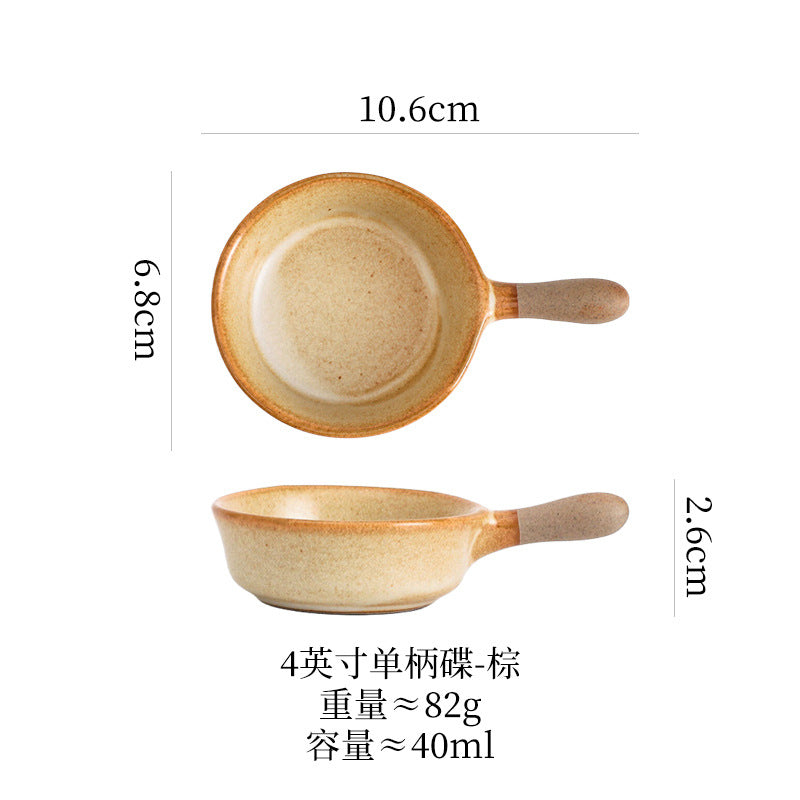 Mini Ceramic Sauce Pan Dip Bowl