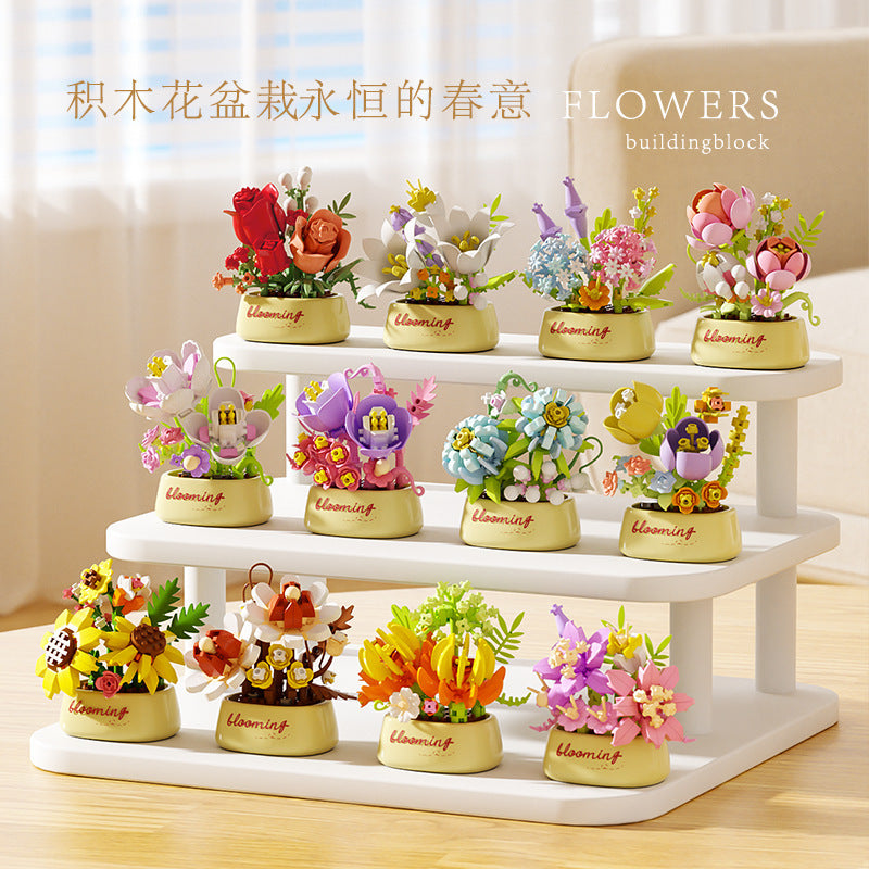 Mini Blooming Flower Pot Building Blocks 🌷✨