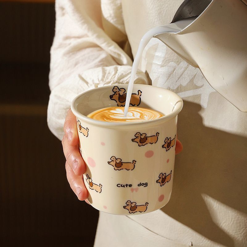 🐾 Kawaii Critter Ceramic Mug Collection ☕✨ | Cute Dog, Sheep & Penguin Cafe Cups