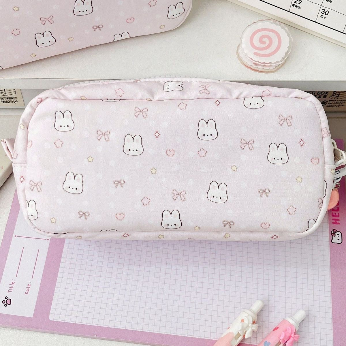 Bunny Dreams Multi-Compartment Pencil Pouch 🐰🎀