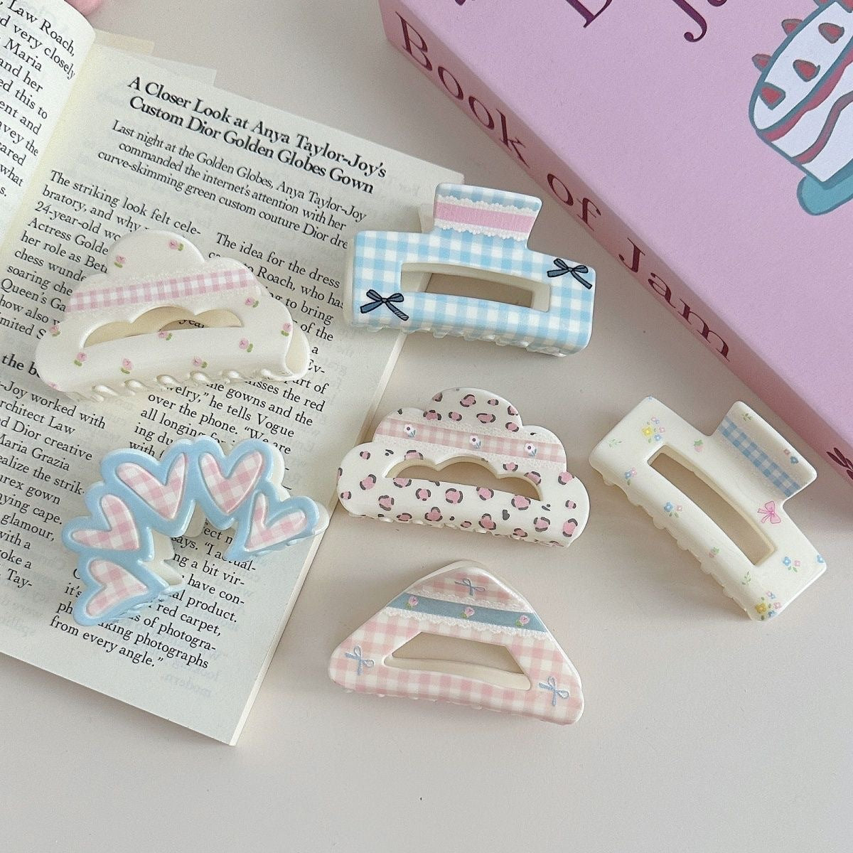 Pastel Kawaii Bow & Floral Hair Claw Clips Clutcher