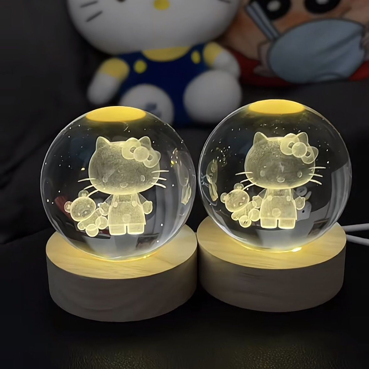✨ Hello Kitty Crystal Glow Lamp ✨ 🐱💖
