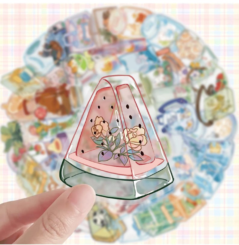 PS14 Set of 50 Dreamy Glass Garden Stickers Pack