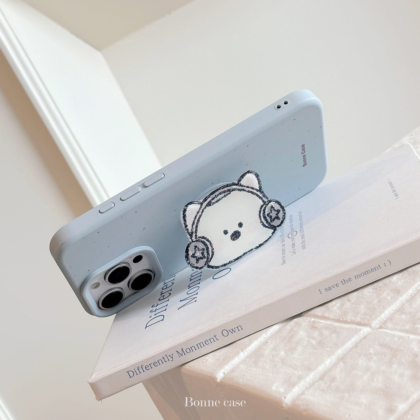 🎧 Cozy Bear Phone Grip iPhone Case 🐻💙