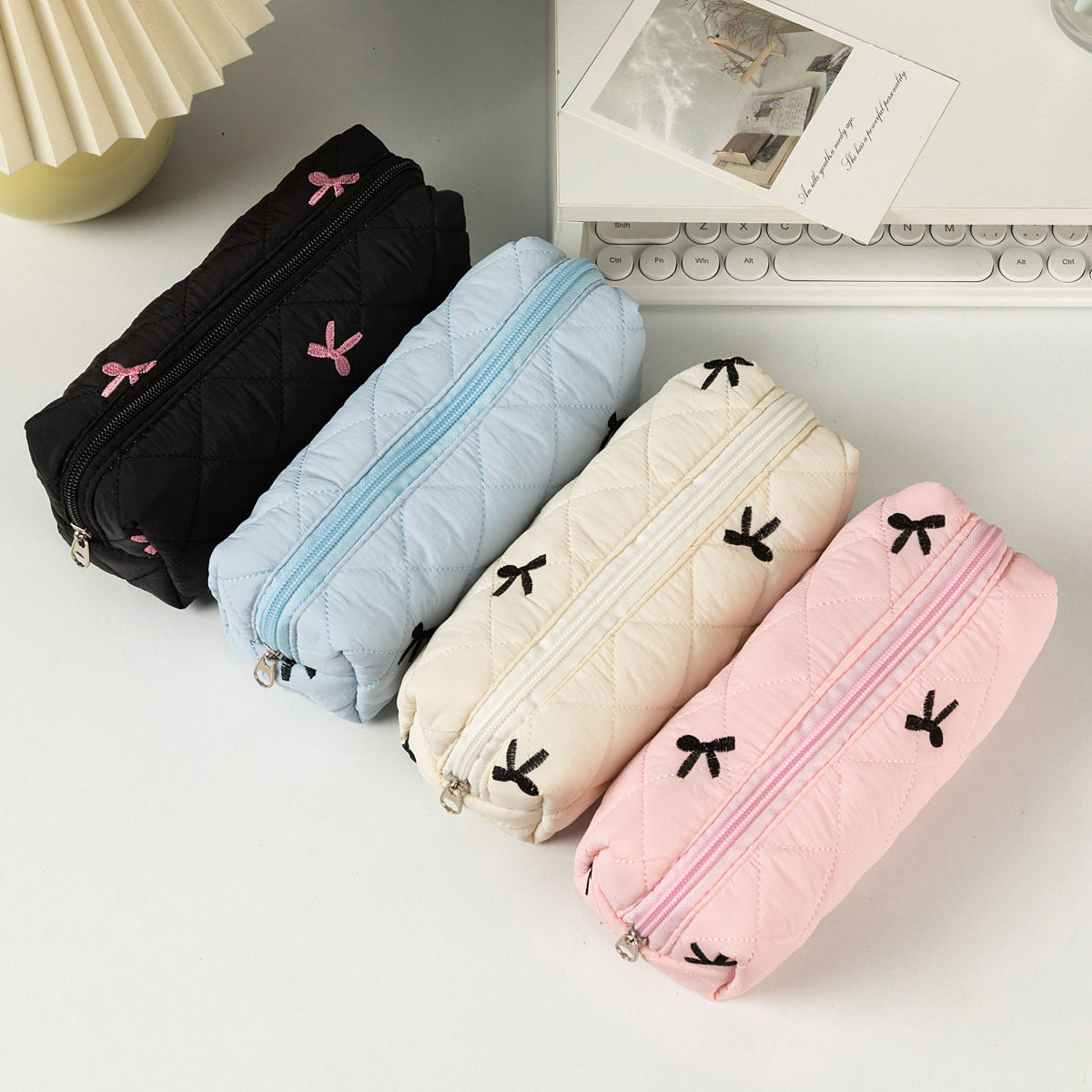Quilted Ribbon Pencil Pouch 🎀☁️