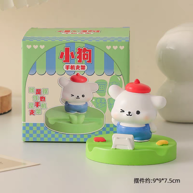 Painter Puppy and Duck Phone Stand Holder