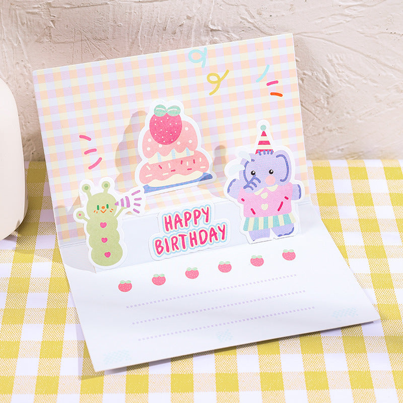 Kawaii 3D Pop-Up Wishes Greeting Card