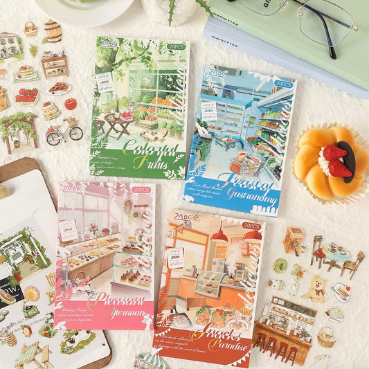 Foodie World Vintage PET Sticker Pack – 300+ Stickers