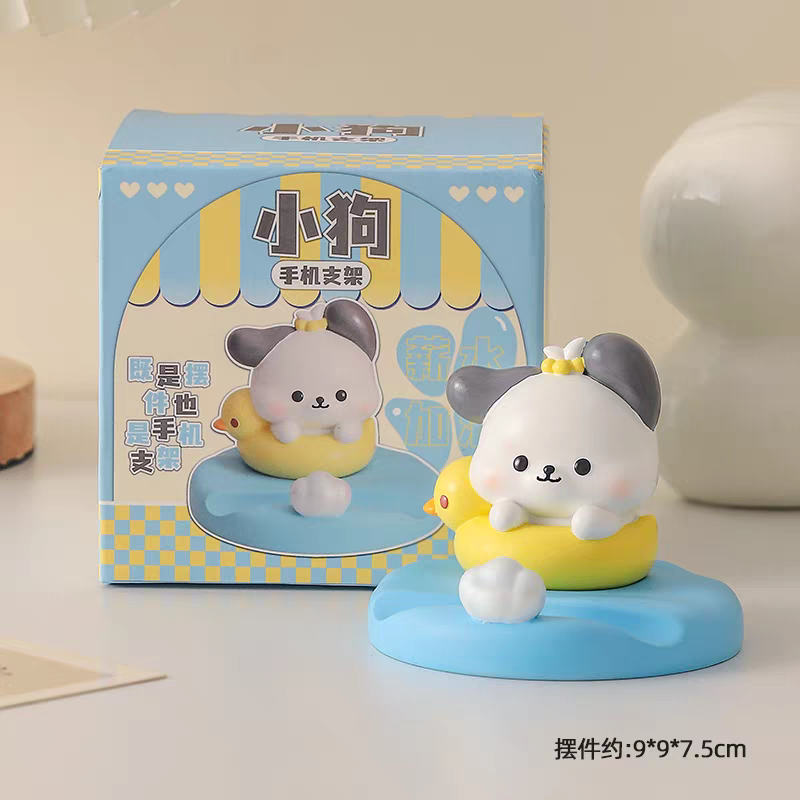 Painter Puppy and Duck Phone Stand Holder