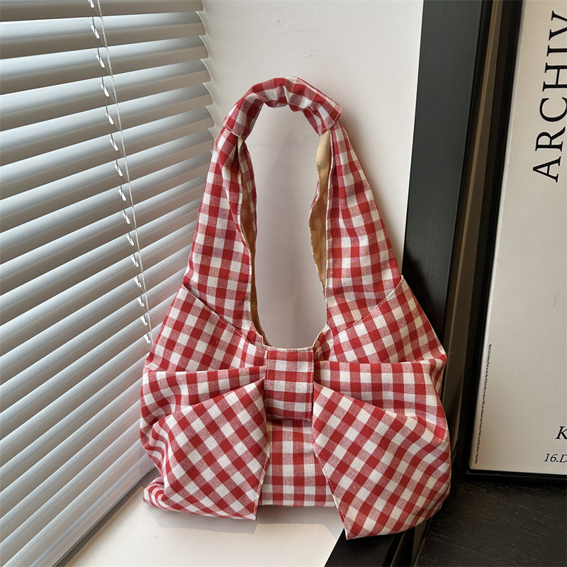 🎀 Gingham Bow Tote Bag 🖤❤️