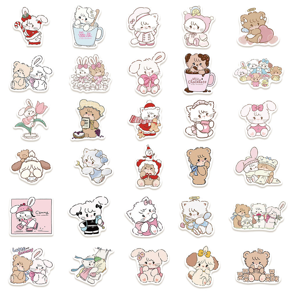 PS8 Set of 60 Mikko Cute Character Pastel Stickers Pack