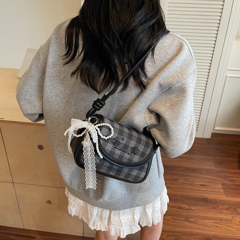 Coquette Checkered Mini Shoulder Bag 🎀👜✨