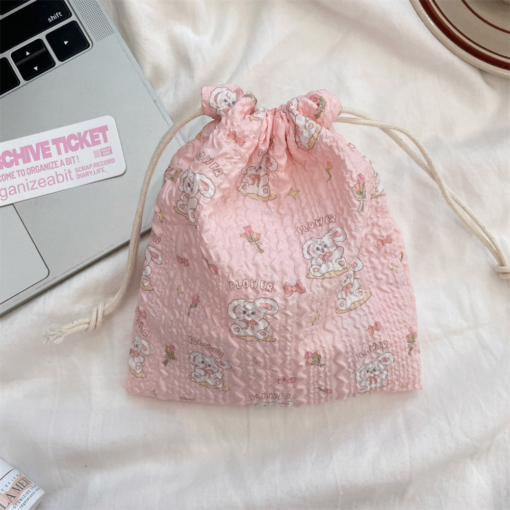 Cute Bear Floral Drawstring Bags