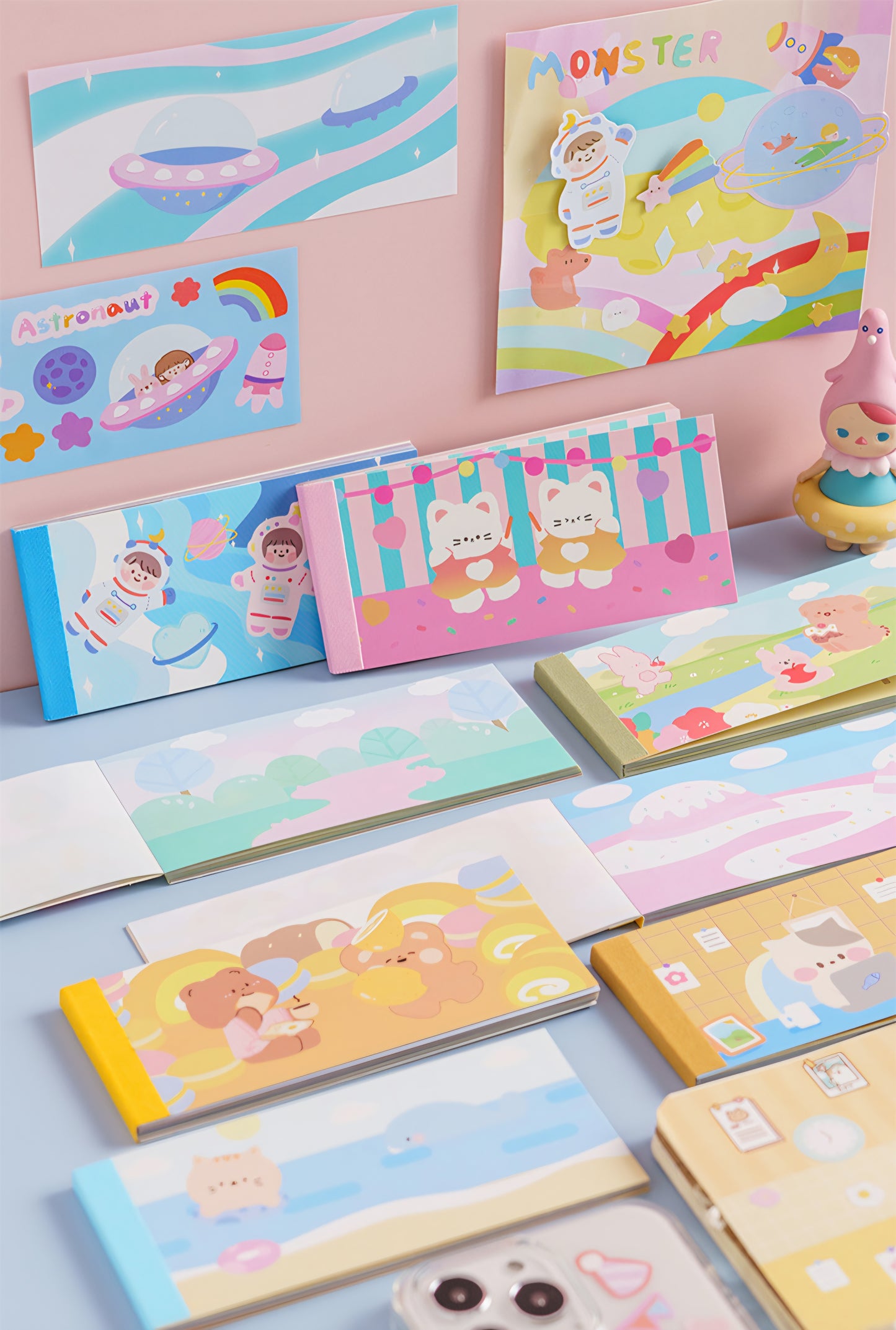 Set of 30 Sheets Pastel Story Stickers Book