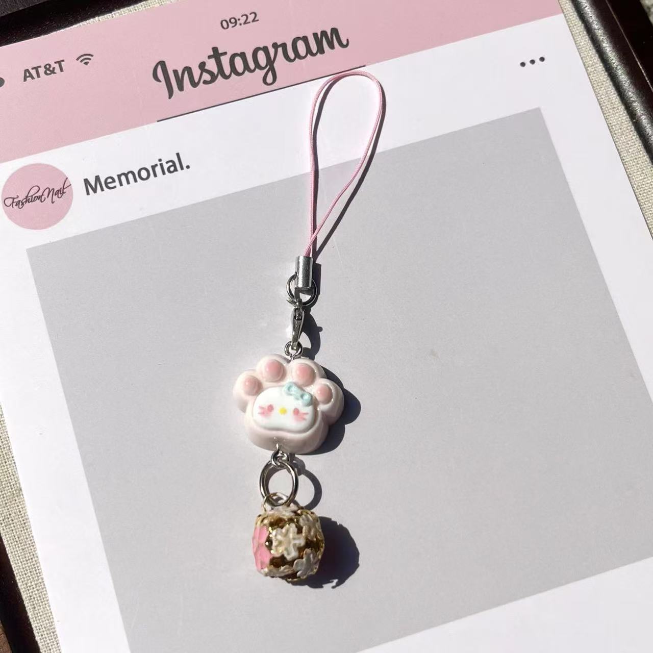 🎀 Hello Kitty Paw Keychains Phone Charms Tag 🐾✨