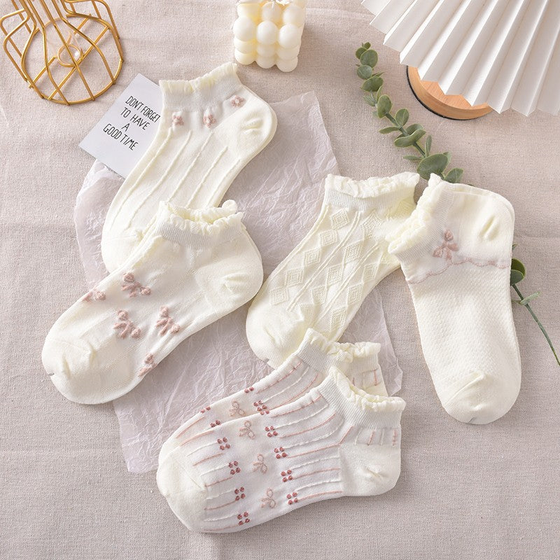 Coquette Bow Aesthetic Ankle Socks 🎀🤍✨