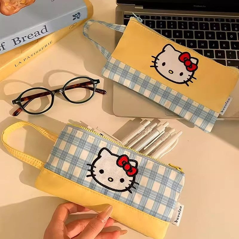 Hello Kitty Pastel Plaid Pencil Pouch ✨💛