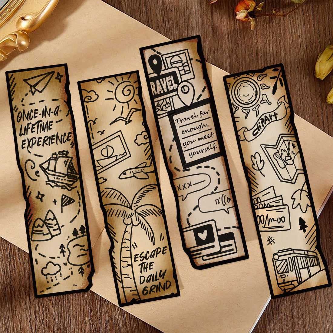Wanderlust Vintage 30 pcs Bookmark Set – The Curated Store India