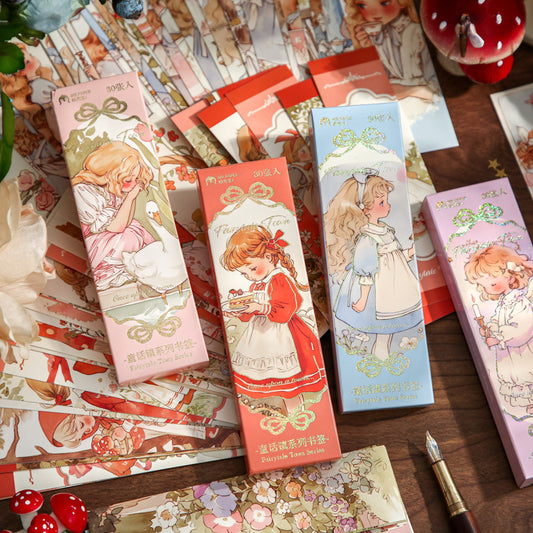 Set of 30 Vintage Garden Girl Fairytale Bookmarks