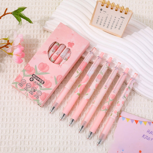 Pink Tulip 6 Retractable Pens Set