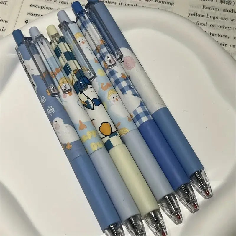 Cute Duck 6 Pens Set