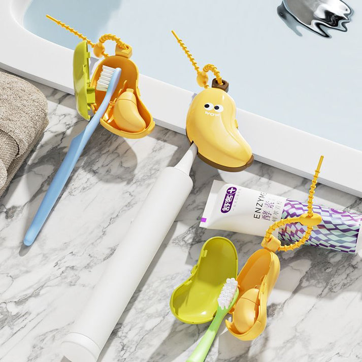 🍌 Banana Buddy Toothbrush & Toothpaste Holder Set – The Curated Store India