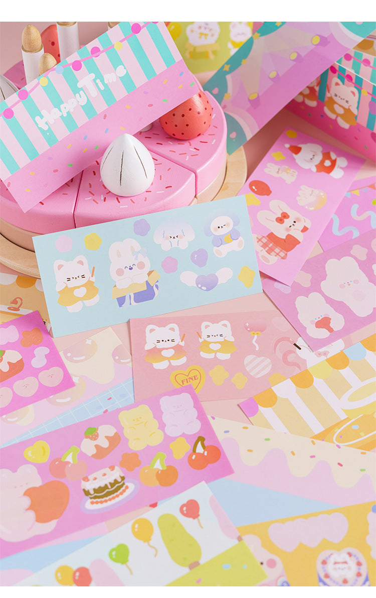 Set of 30 Sheets Pastel Story Stickers Book