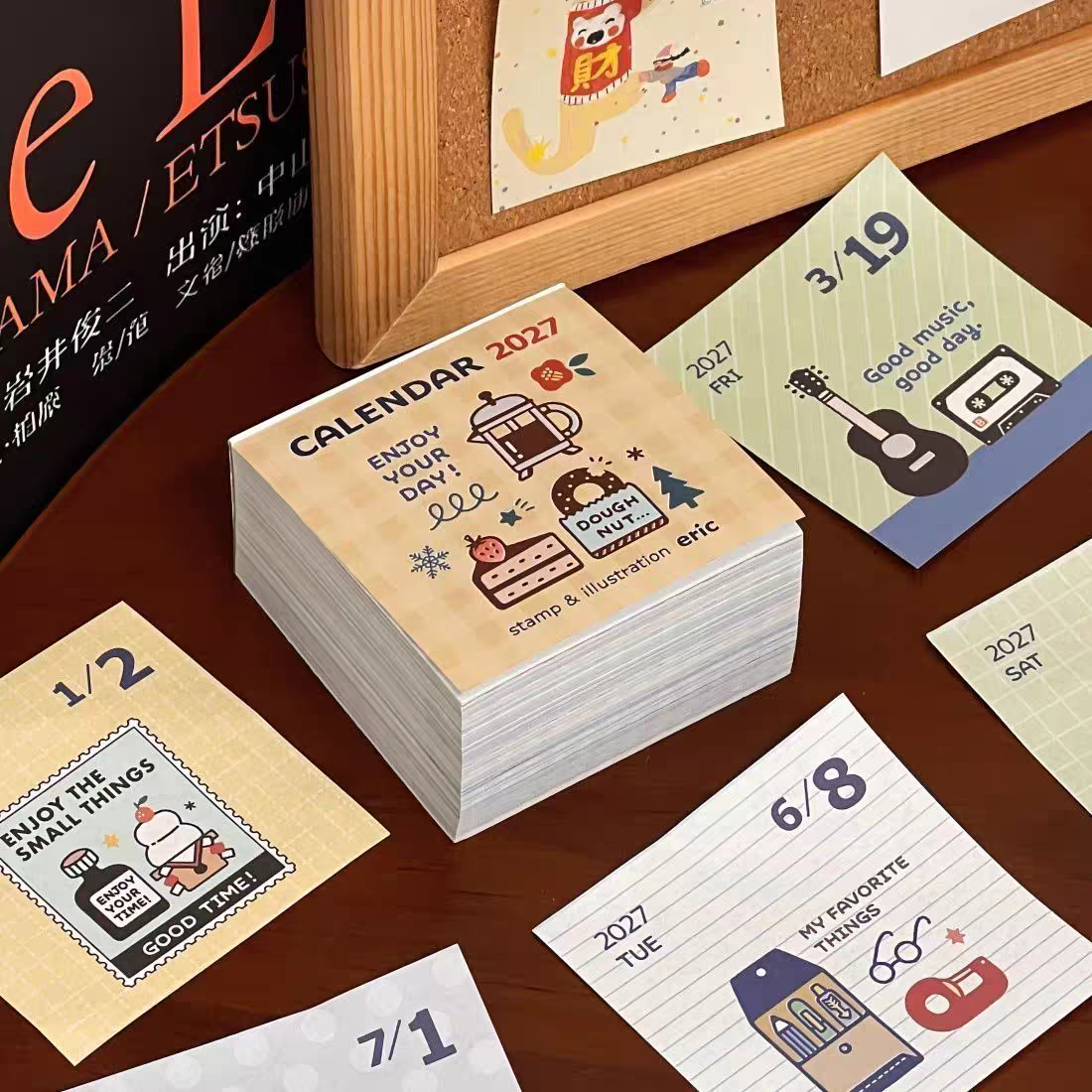 Pre - Order 2027 Daily Tear-Off Illustrated Desk Calendar – Cute Stationery Edition
