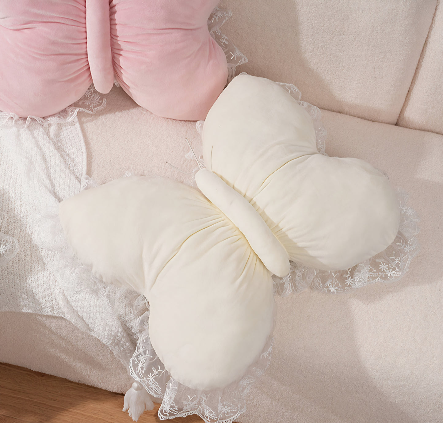 Flutter Lace Butterfly Plushie Cushion