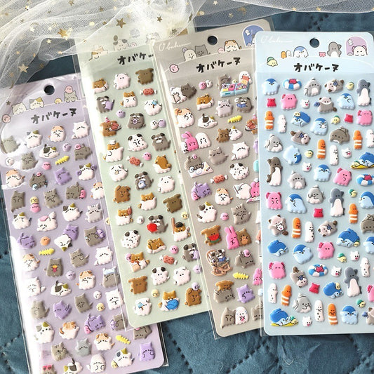 Kawaii Premium Puffy Ghost Gang Sticker Sheets