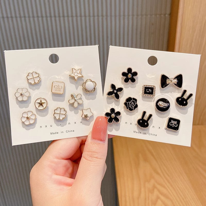 Chic Shirt Button Brooch Pins – Set of 10