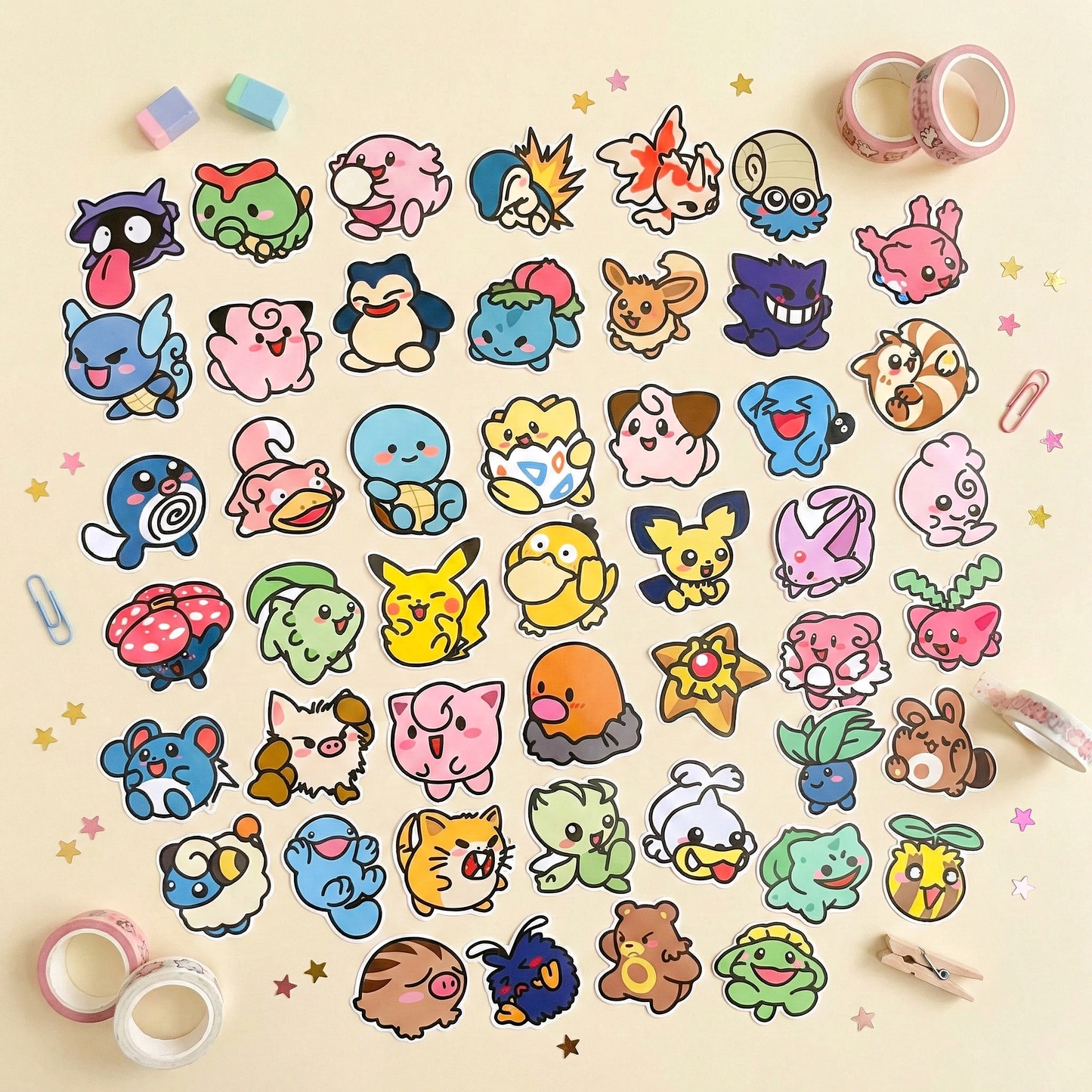 PS2 Set of 53 Cute Pokémon Sticker Pack