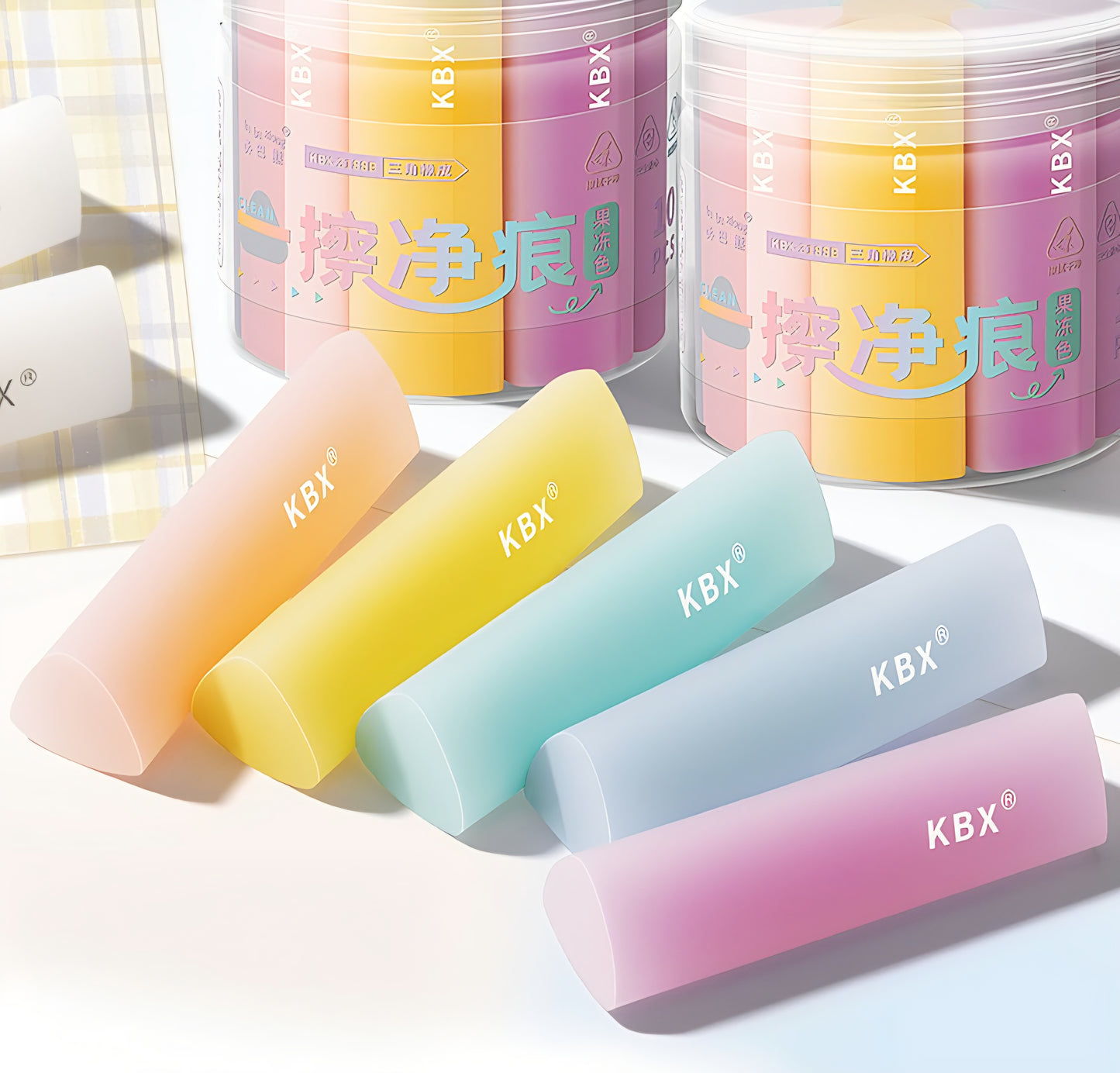 ✨ Set of 10 Pastel Magic Dust Cleaning Erasers ✨🩷💙💛