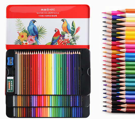 100 Water Color Pencils Box Colour