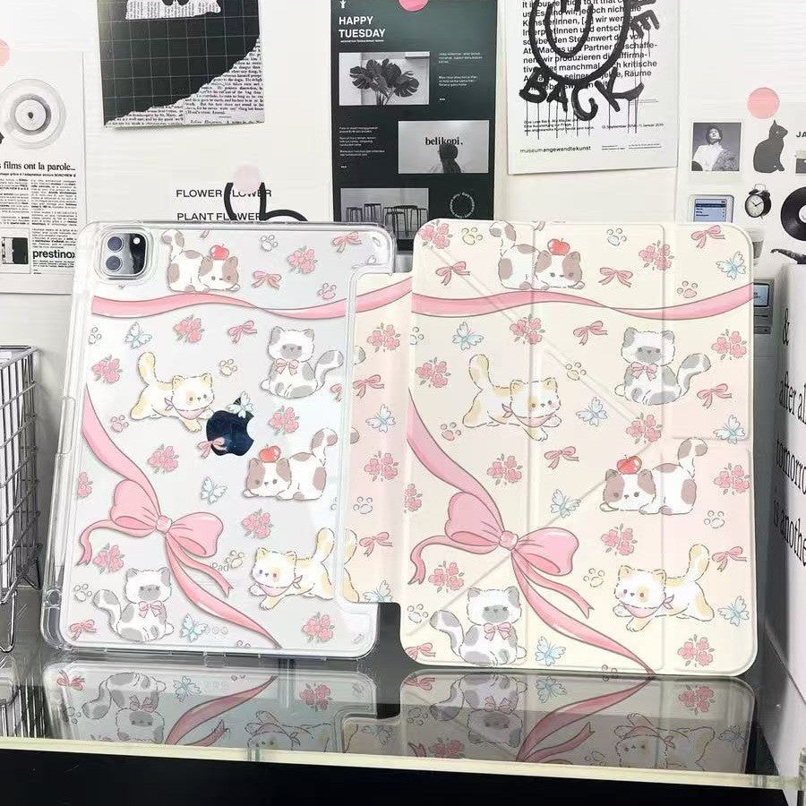 Bow & Whiskers iPad Folio Case 🐱🌸