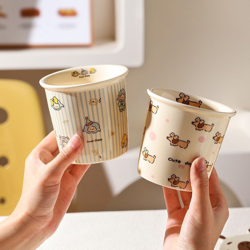 🐾 Kawaii Critter Ceramic Mug Collection ☕✨ | Cute Dog, Sheep & Penguin Cafe Cups