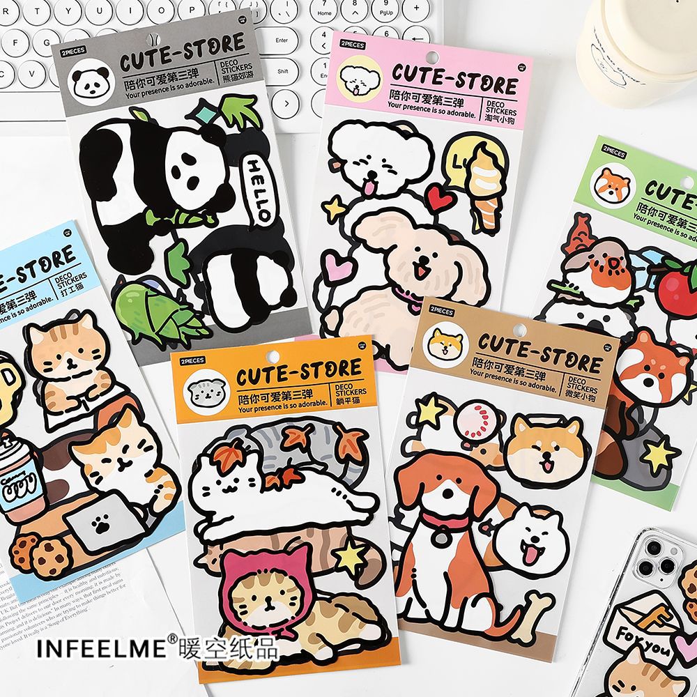 Kawaii Doodle PET Laptop iPad Stickers (2 Sheets)