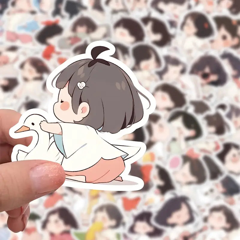 PS1 - 64 pcs Cute Girl Vinyl Stickers for Scrapbooking, Journals, Laptops