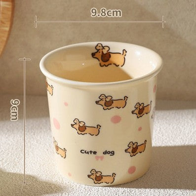 🐾 Kawaii Critter Ceramic Mug Collection ☕✨ | Cute Dog, Sheep & Penguin Cafe Cups
