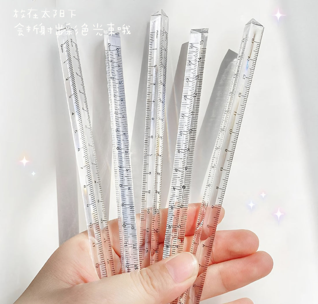 20 cm Crystal Transparent Prism Tri-Scale Scale Ruler 📐 – The Curated ...