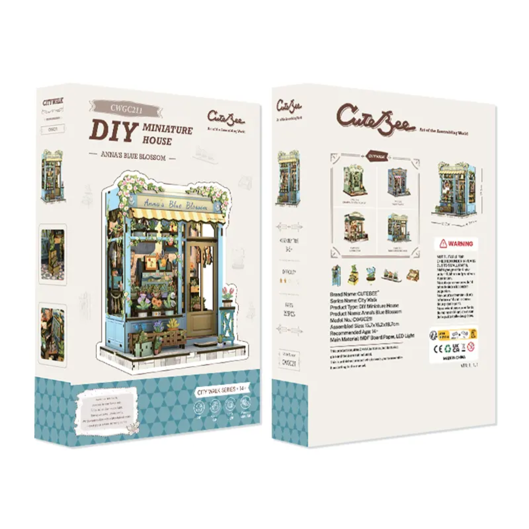 Anna‘s Blue Blossom 255 Pieces DIY Miniature Kit Dollhouse