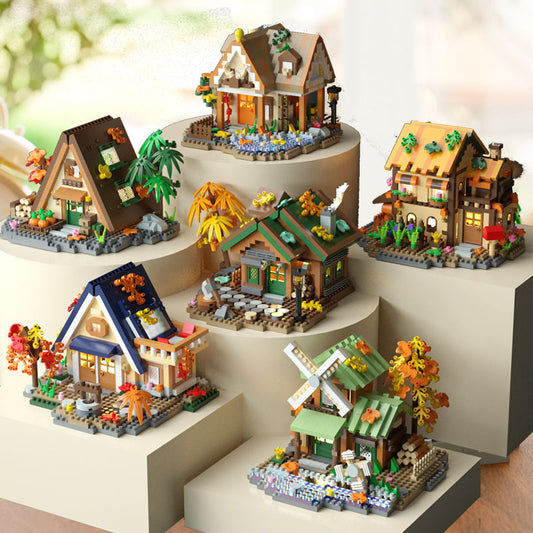 Mini Woodland Cottage Building Block House 🌿✨