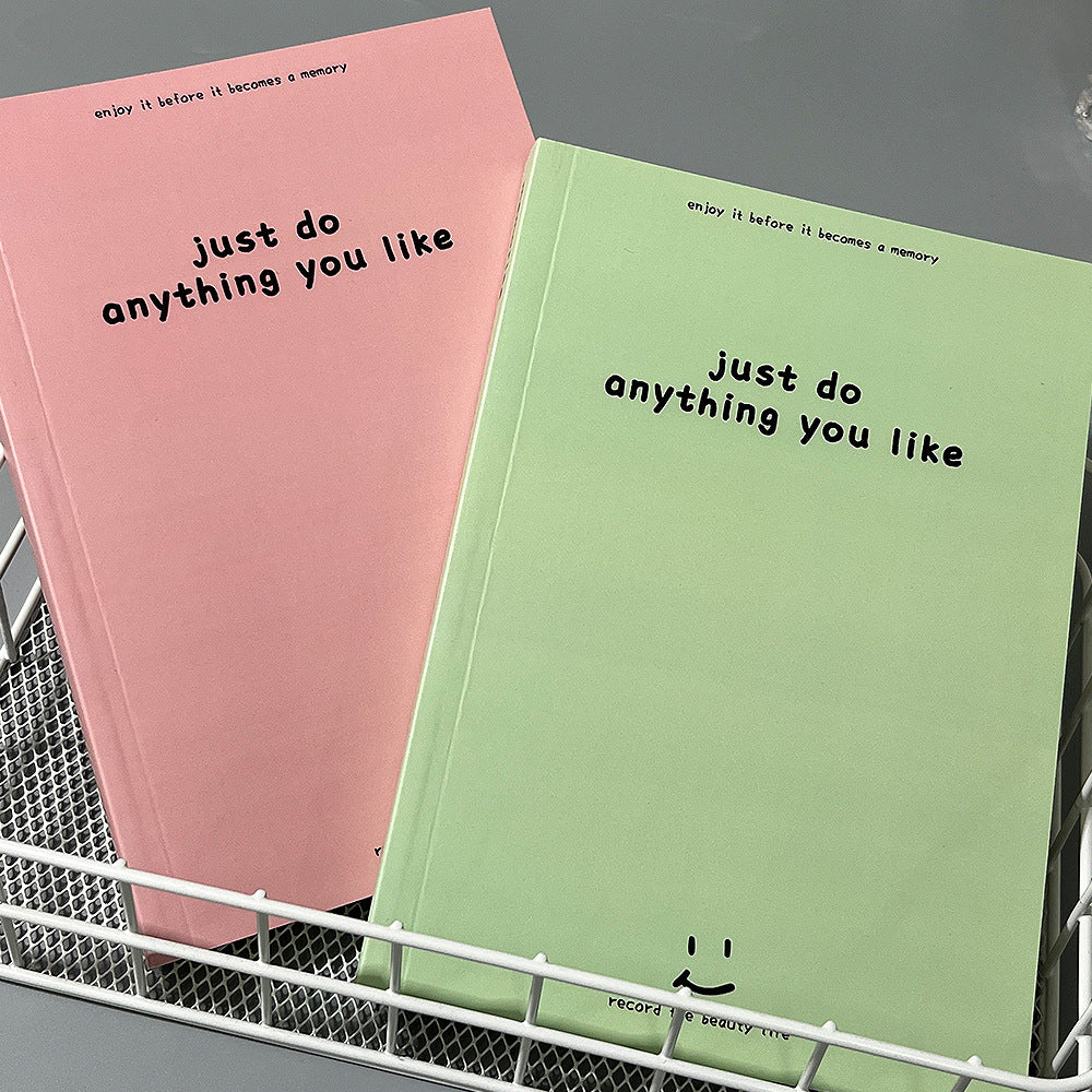 Just Do Anything You Like A5 Minimal Pastel Notebook / Diary / Journal