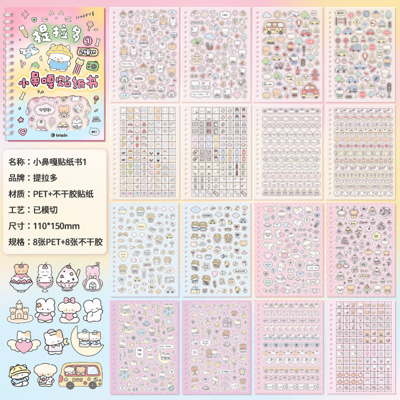 Kawaii Doodles Sticker Book Set – Cute Cartoon Planner & Journal Stickers