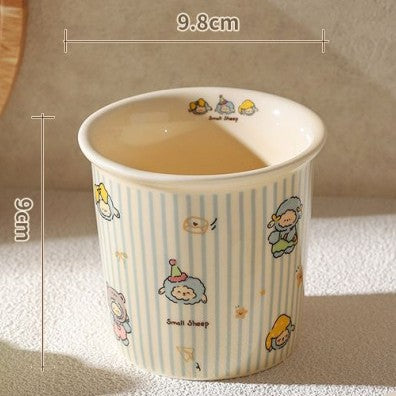 🐾 Kawaii Critter Ceramic Mug Collection ☕✨ | Cute Dog, Sheep & Penguin Cafe Cups