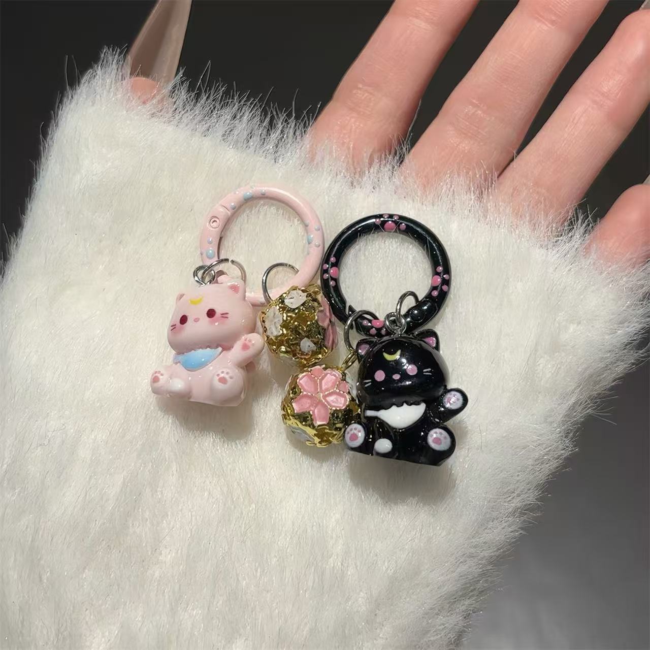 Cute Cat Bag Keychain Keycharm with Bell